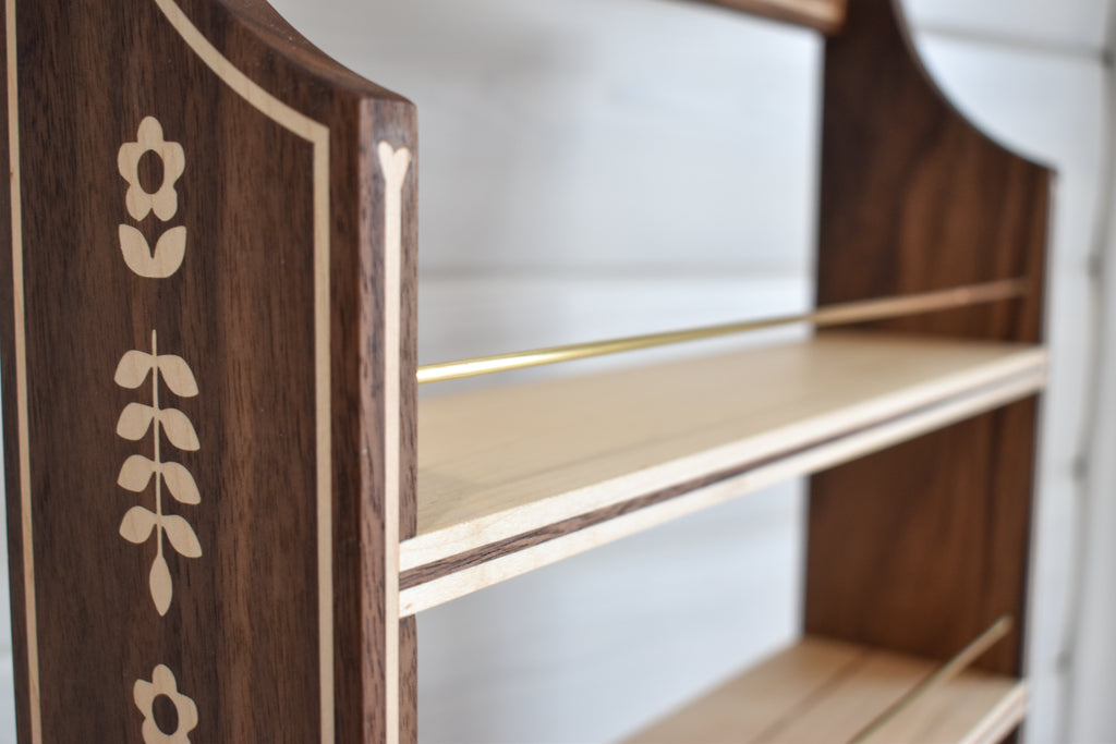 Heirloom Collection – Bird & Floral Inlay Spice Rack