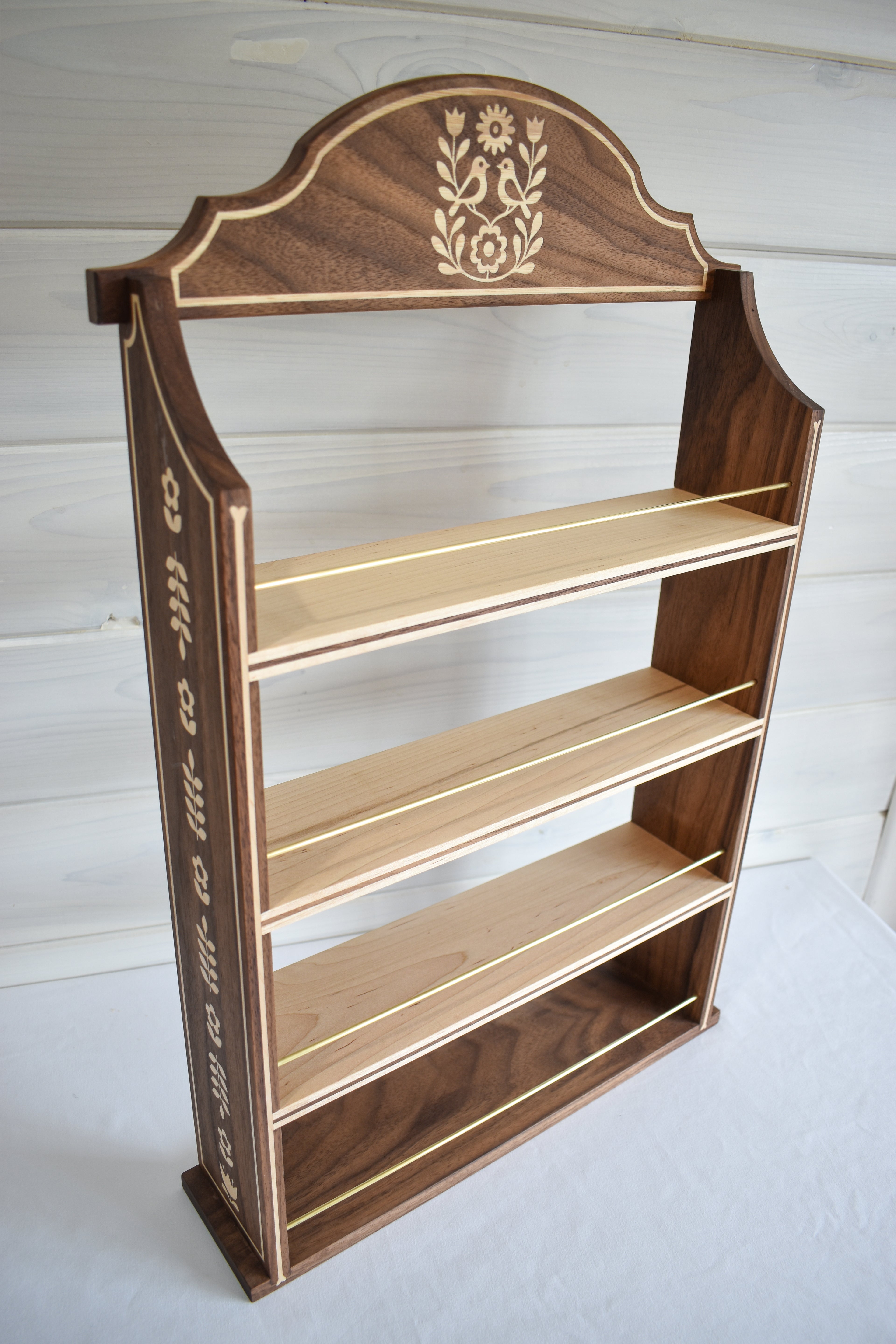 Heirloom Collection – Bird & Floral Inlay Spice Rack